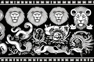 Bio hacking with a round lion tattoo idea