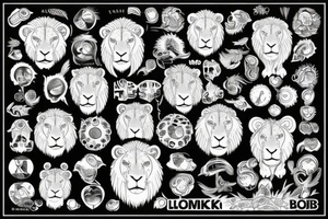 Bio hacking with a round lion tattoo idea