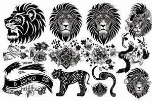 Bio hacking round lion tattoo idea
