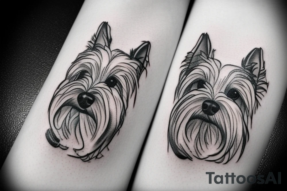 Westie dog with paws and long claws tattoo idea