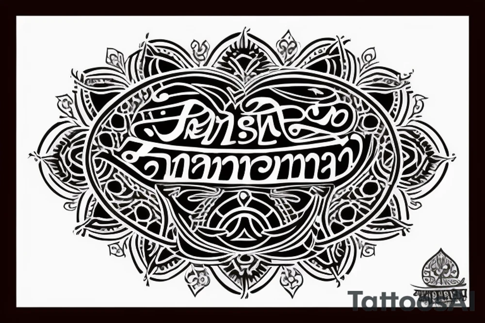 Sk initals in the background with emphasis on the following quote “मैं गहारा तमस 
तू सुनहारा सवेरा ” tattoo idea