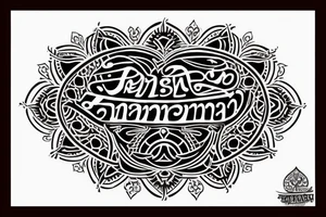 Sk initals in the background with emphasis on the following quote “मैं गहारा तमस 
तू सुनहारा सवेरा ” tattoo idea