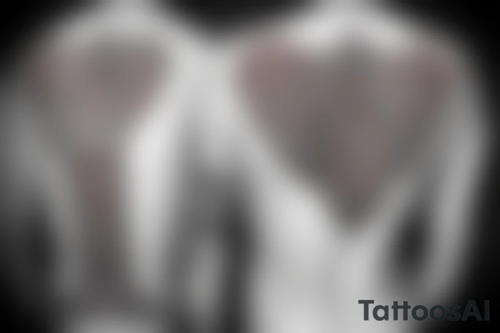 Sk initals in the background with emphasis on the following quote “मैं गहारा तमस 
तू सुनहारा सवेरा ” tattoo idea