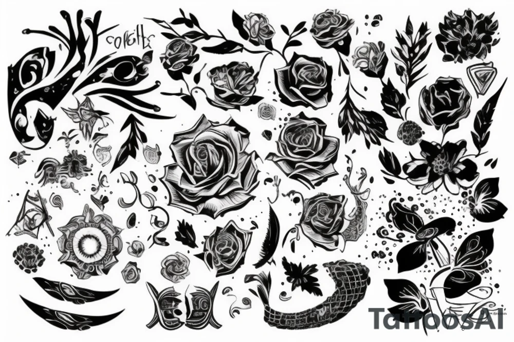 лес животные рукав tattoo idea