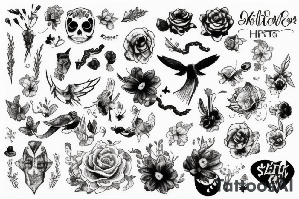 лес животные рукав tattoo idea