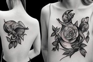 forest animals women tattoo idea