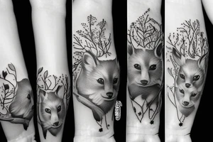 forest animals women tattoo idea