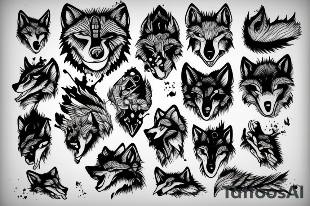 wolf hand tattoo idea