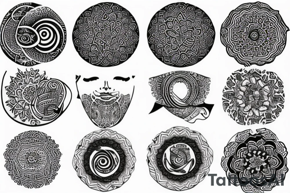 bandana circle scarf tattoo idea
