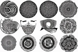 bandana circle scarf tattoo idea
