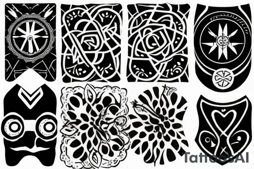 bandana circle scarf tattoo idea