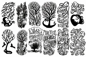 lake and trees tattoo idea