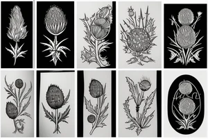 thistle Scotland hike modern simple lines tattoo idea