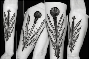 thistle Scotland hike modern simple lines tattoo idea