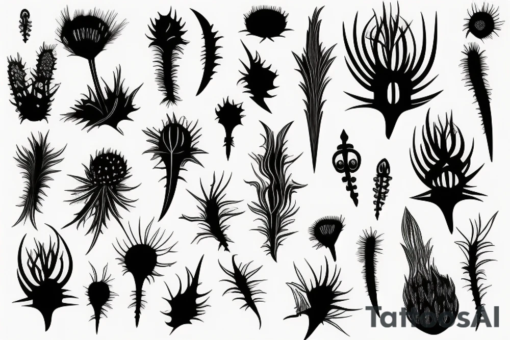 thistle modern deco abstract tattoo idea