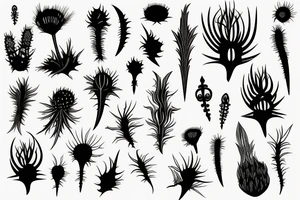 thistle modern deco abstract tattoo idea