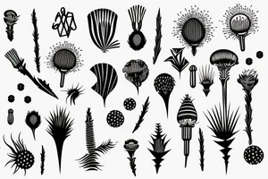 thistle modern deco abstract tattoo idea