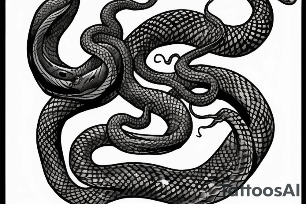 Long snake tattoo idea
