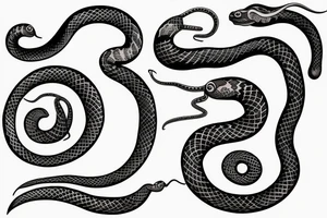 Long snake tattoo idea