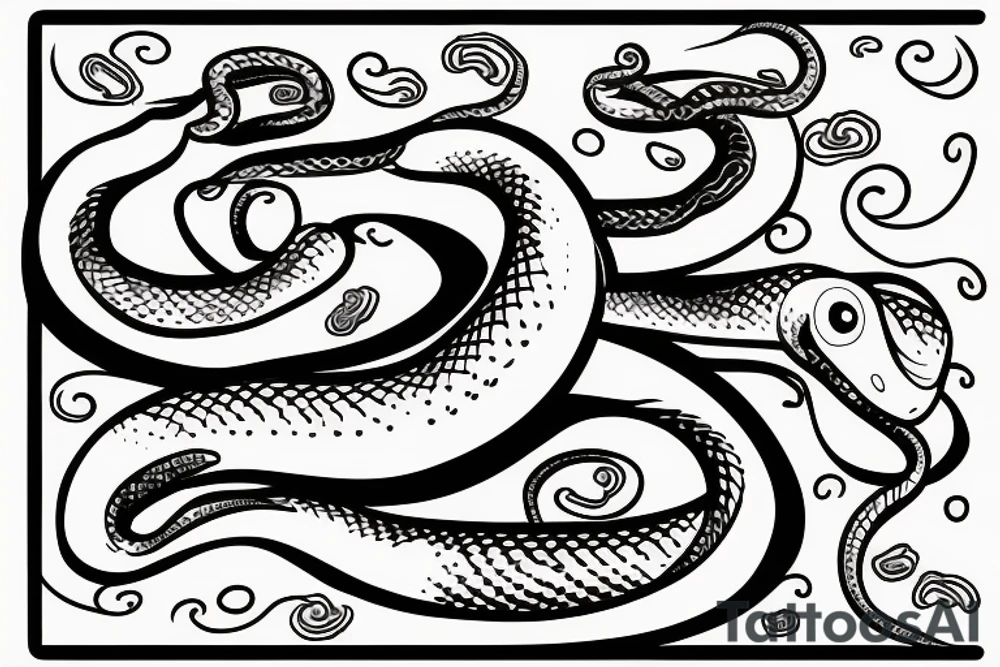 Long snake tattoo idea