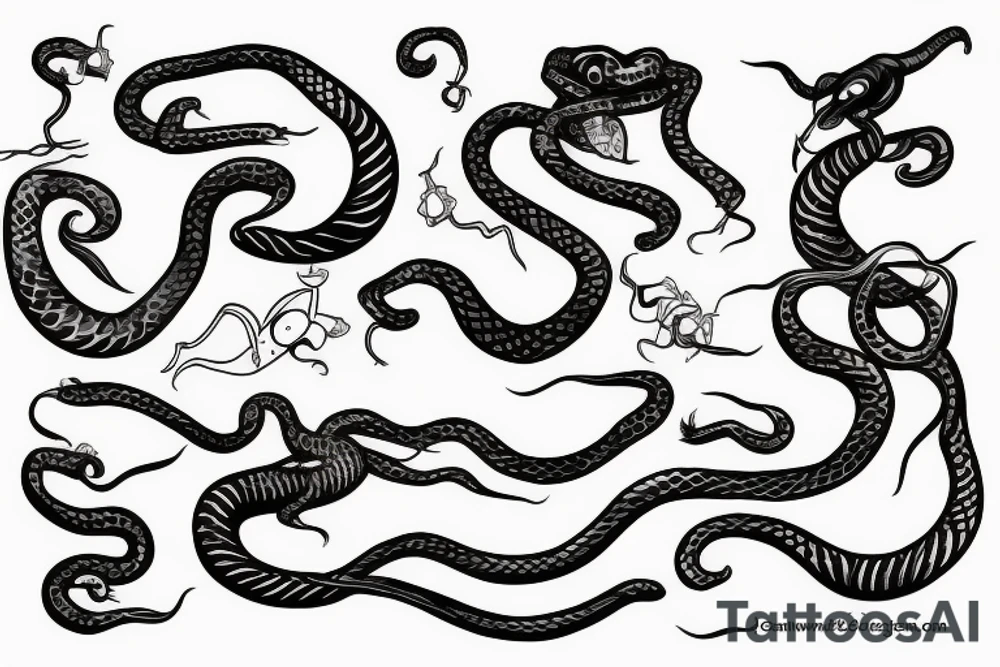 Long snake tattoo idea