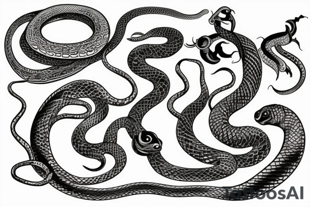 Long snake tattoo idea