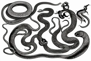 Long snake tattoo idea