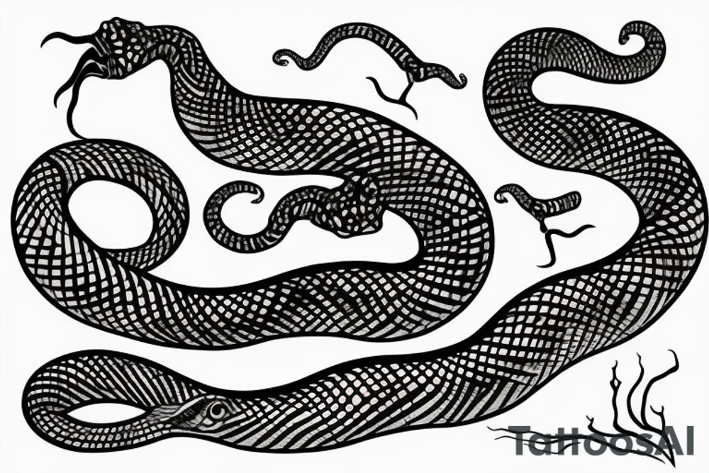 Long snake tattoo idea