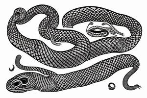 a snake that is long, straight and simple with an open mouth tattoo idea