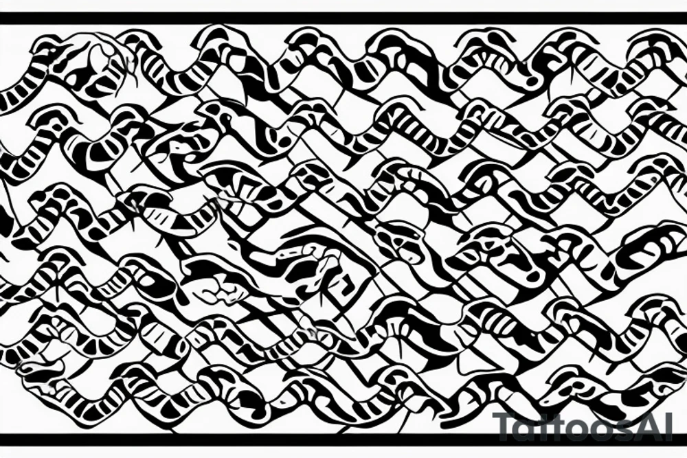 a snake that is long, straight and simple with an open mouth tattoo idea