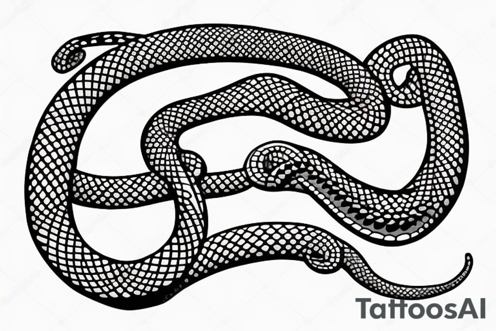 a snake that is long, straight and simple with an open mouth tattoo idea