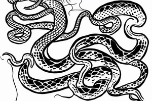 a snake that is long, straight and simple with an open mouth tattoo idea