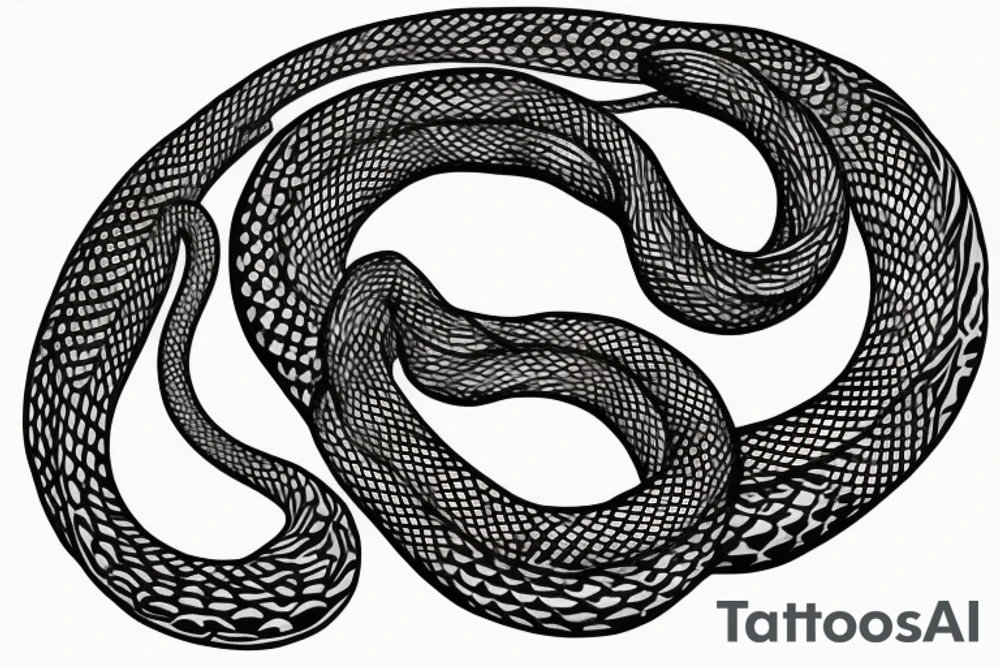 a snake that is long, straight and simple with an open mouth tattoo idea