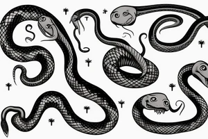 a snake that is long, straight and simple with an open mouth tattoo idea