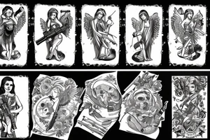 angel with a gun tattoo idea
