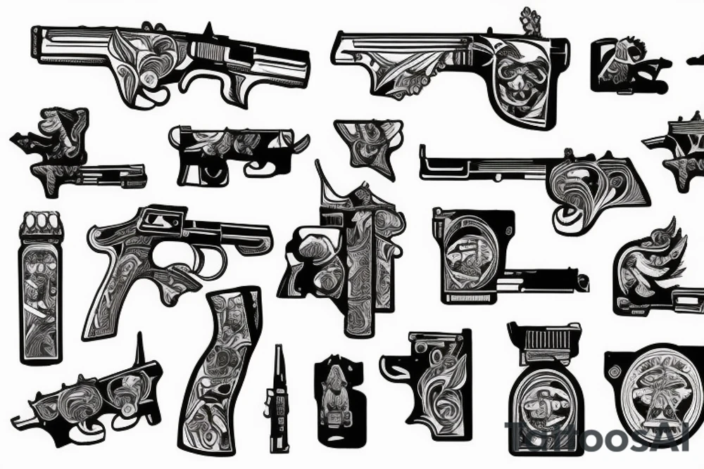angel with a gun tattoo idea
