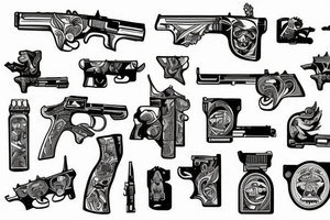 angel with a gun tattoo idea