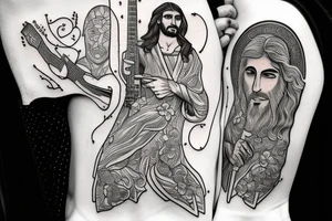 jesus with a guitar tattoo idea