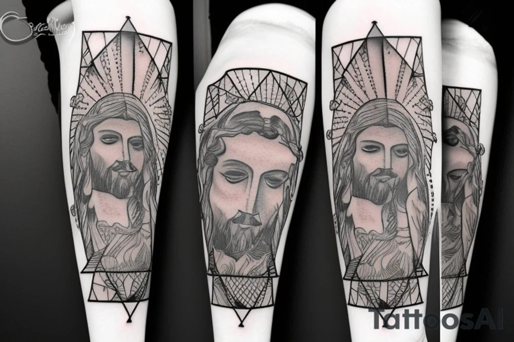 jesus with a guitar tattoo idea