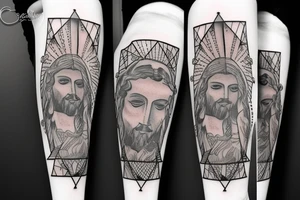 jesus with a guitar tattoo idea