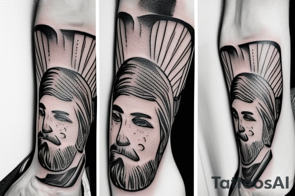 jesus with a guitar tattoo idea