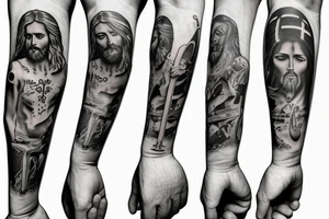 jesus with a guitar tattoo idea