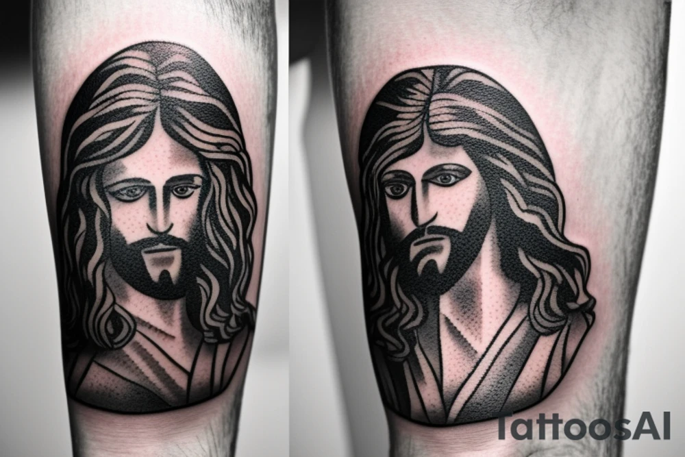 jesus rocking with a guitar tattoo idea