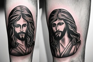 jesus rocking with a guitar tattoo idea