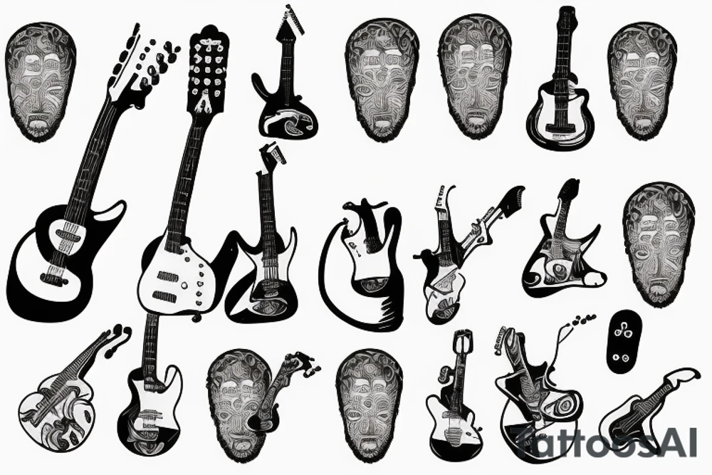 jesus rocking with a guitar tattoo idea