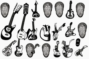 jesus rocking with a guitar tattoo idea