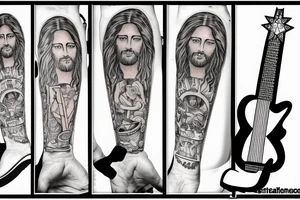 jesus rocking with a guitar tattoo idea