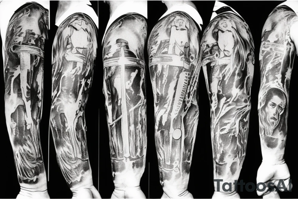 jesus rocking with a guitar tattoo idea