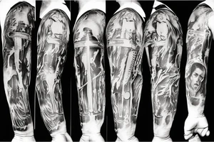 jesus rocking with a guitar tattoo idea