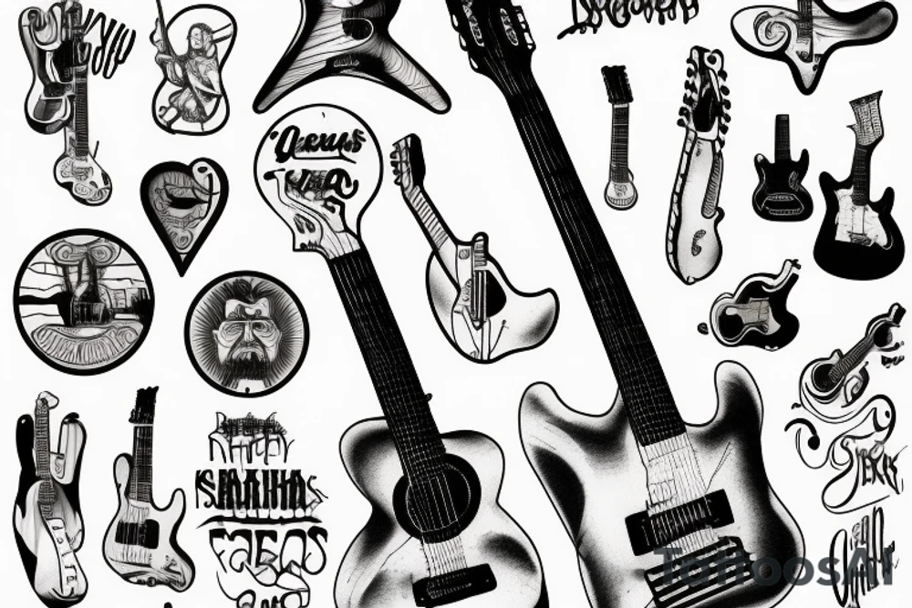 jesus rocks with a guitar tattoo idea